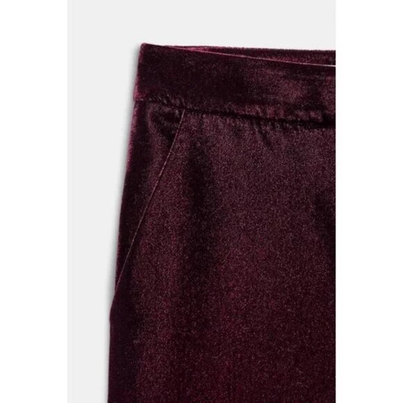 ZARA VELVET WIDE-LEG TROUSERS - Picture 9 of 9